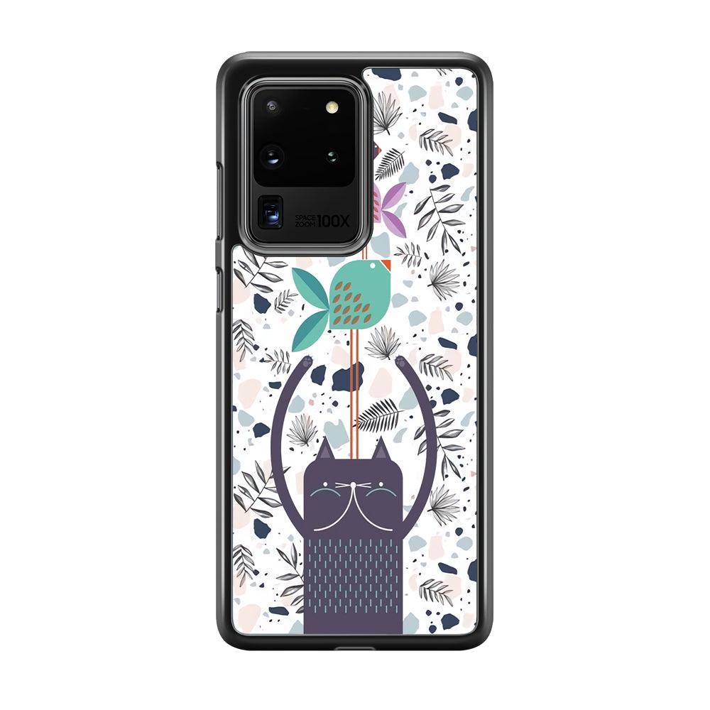 Cat Fish Ahead Samsung Galaxy S20 Ultra Case-Rubber White (2D Case)-Oxvistore