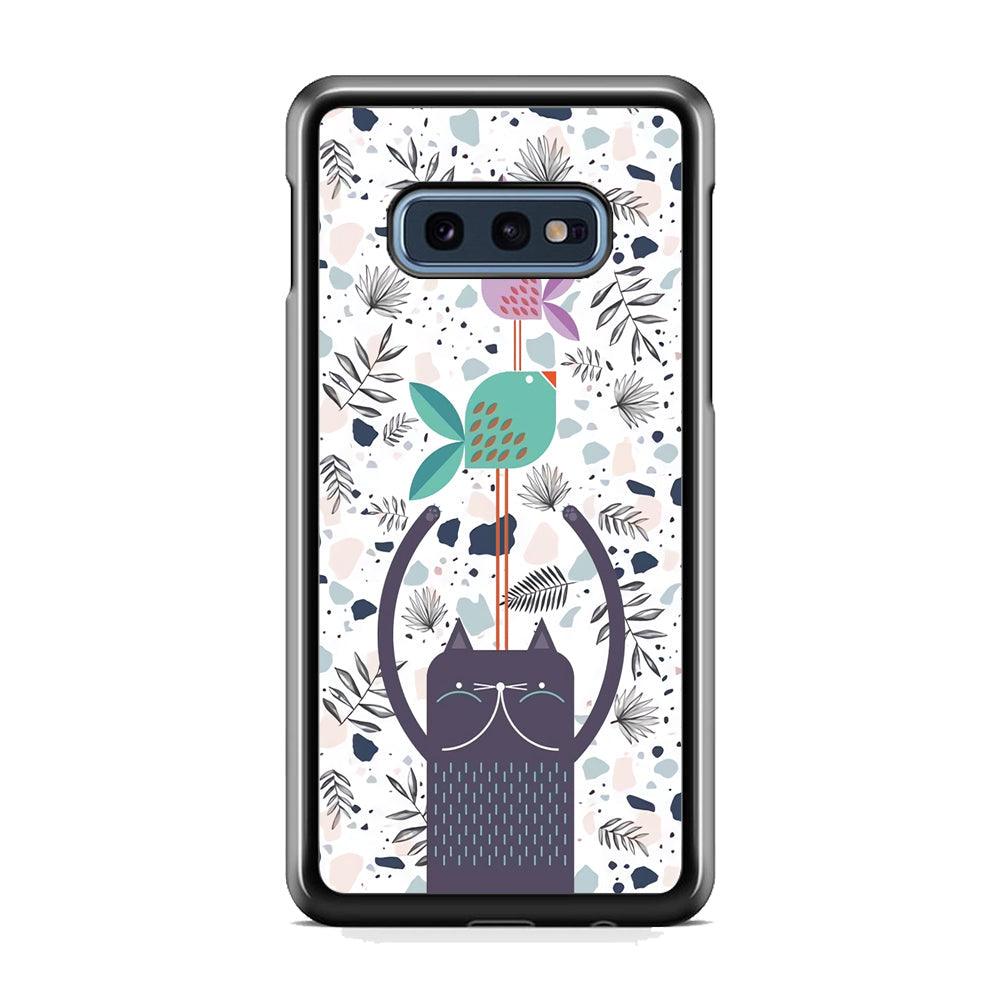 Cat Fish Ahead Samsung Galaxy S10E Case-Rubber Black (2D Case)-Oxvistore