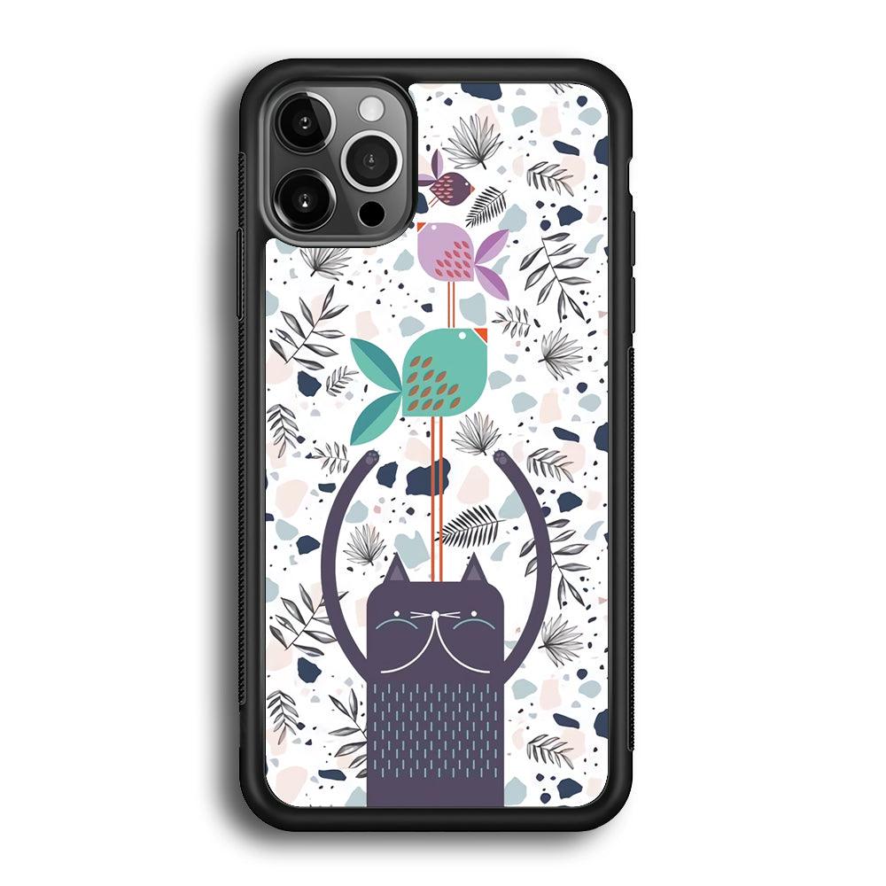 Cat Fish Ahead iPhone 12 Pro Max Case-Rubber White (2D Case)-Oxvistore