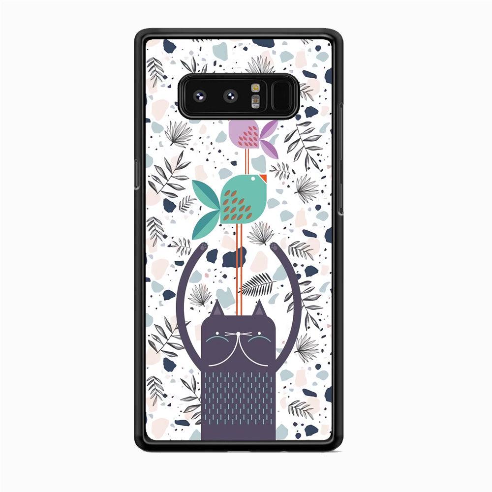 Cat Fish Ahead Samsung Galaxy Note 8 Case-Rubber White (2D Case)-Oxvistore