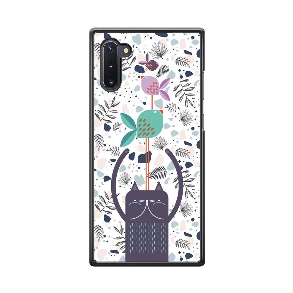 Cat Fish Ahead Samsung Galaxy Note 10 Case-Rubber Black (2D Case)-Oxvistore