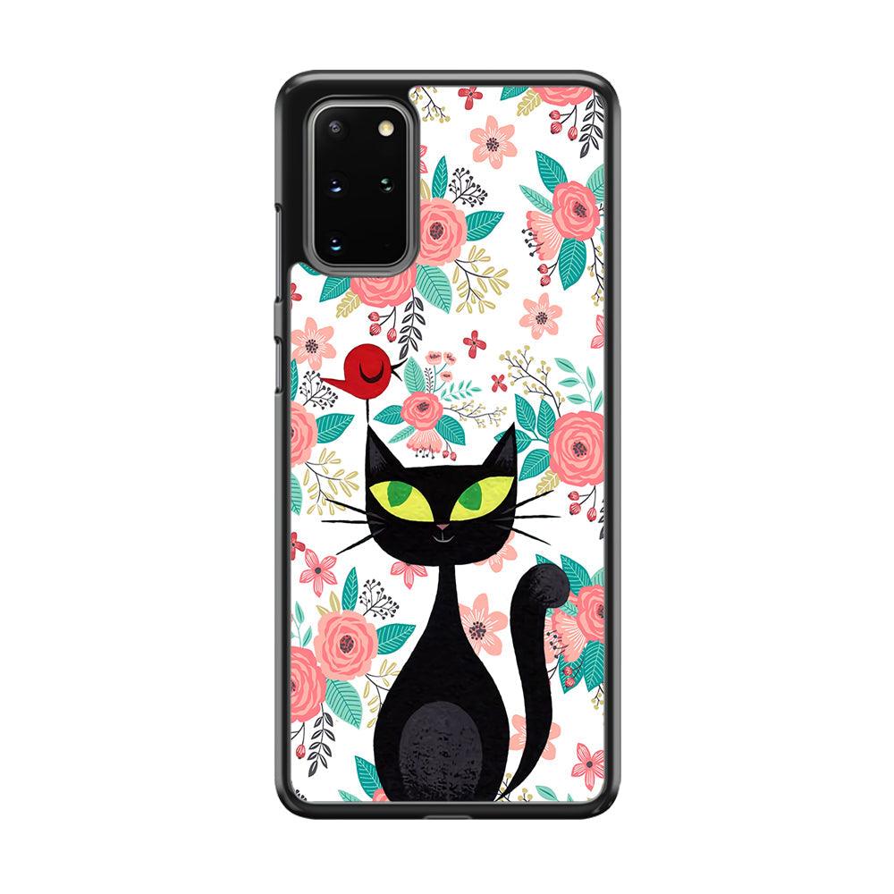 Cat, Flower and Bird Samsung Galaxy S20 Plus Case-3D Case-Oxvistore