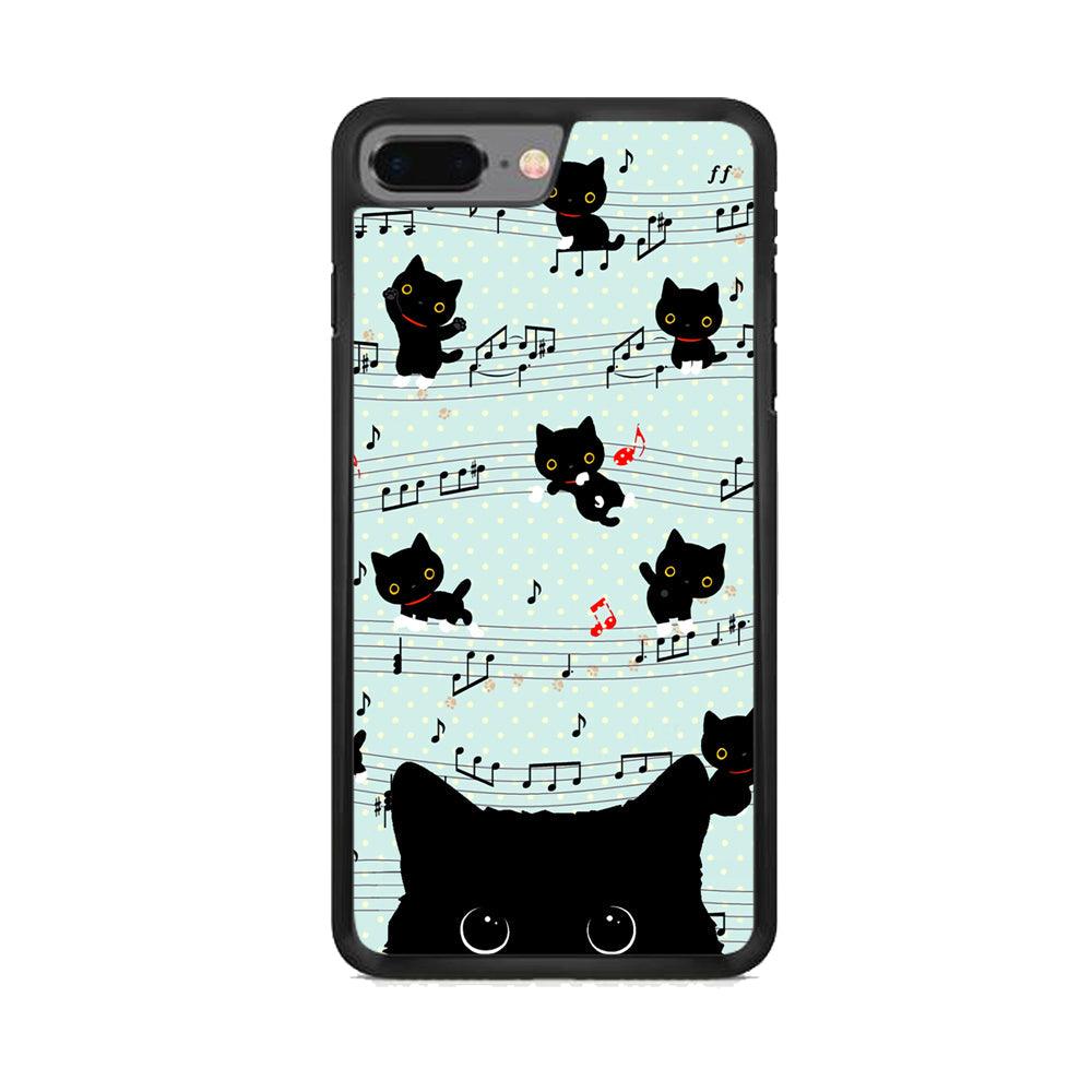 Cat in Black iPhone 8 Plus Case-Rubber Black (2D Case)-Oxvistore
