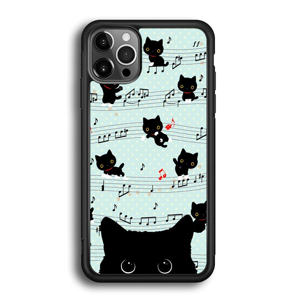 Cat in Black iPhone 12 Pro Case-Rubber Black (2D Case)-Oxvistore