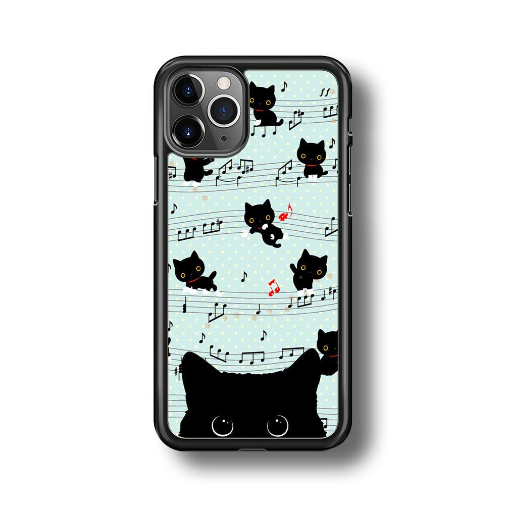 Cat in Black iPhone 11 Pro Case-Rubber Black (2D Case)-Oxvistore