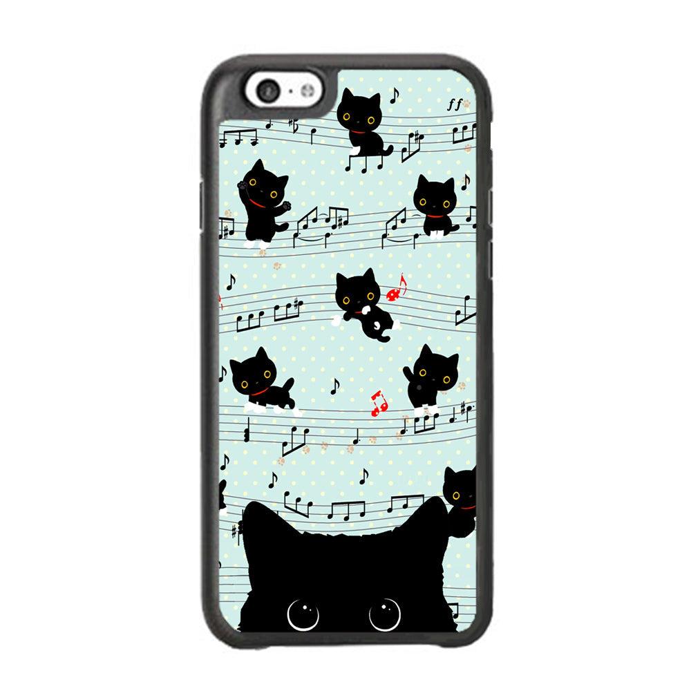 Cat in Black iPhone 6 Plus | 6s Plus Case-Rubber White (2D Case)-Oxvistore
