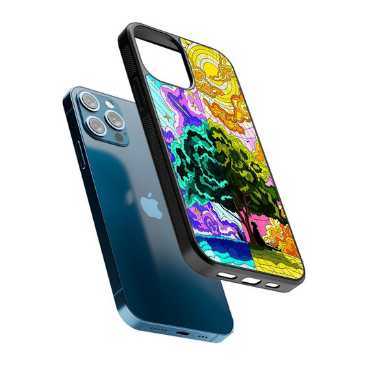 Cat and Men Under The Tree 2D Rubber Phone Case-Oxvistore