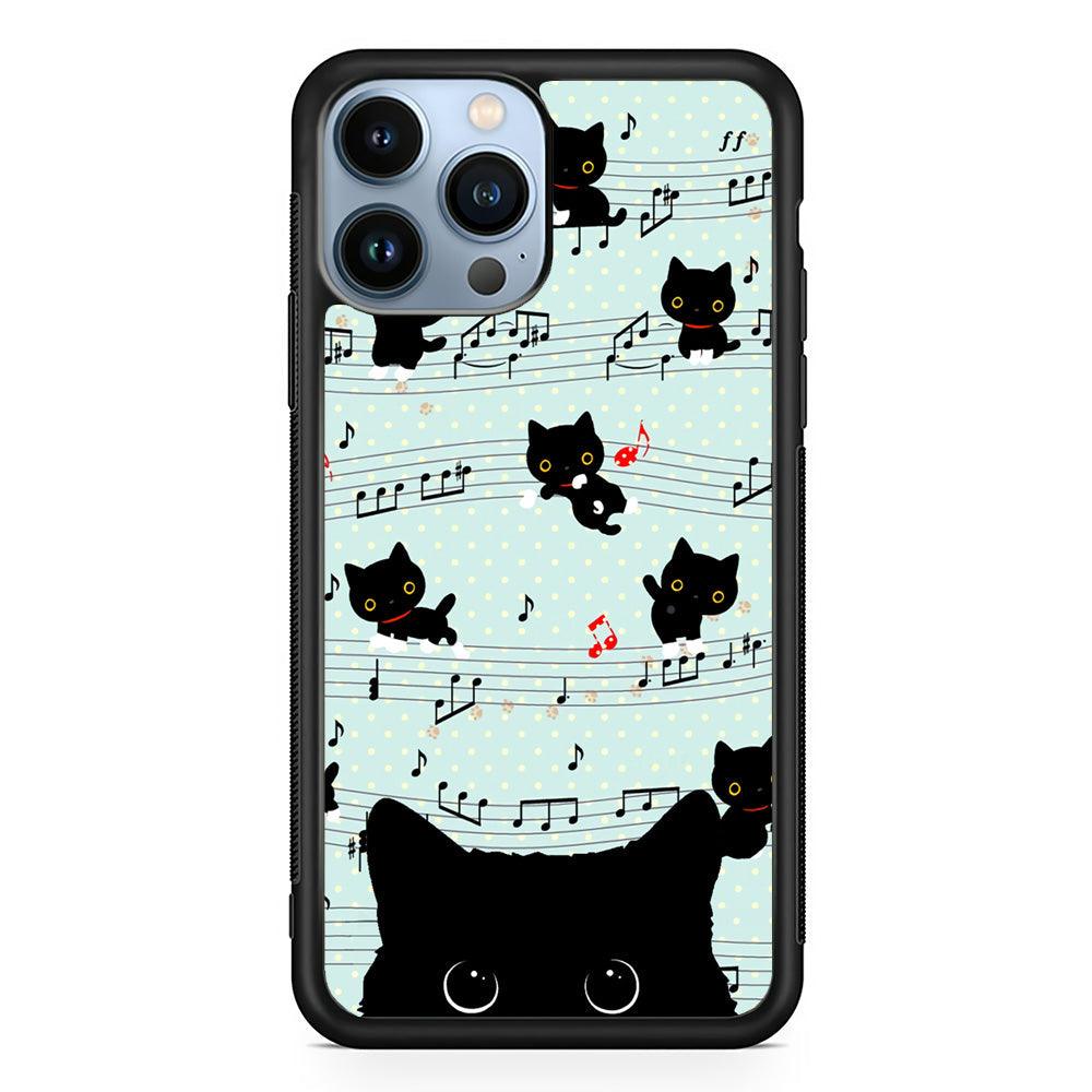 Cat in Black iPhone 14 Pro Max Case-Rubber Black (2D Case)-Oxvistore