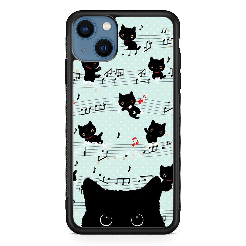 Cat in Black iPhone 14 Plus Case-Rubber Black (2D Case)-Oxvistore