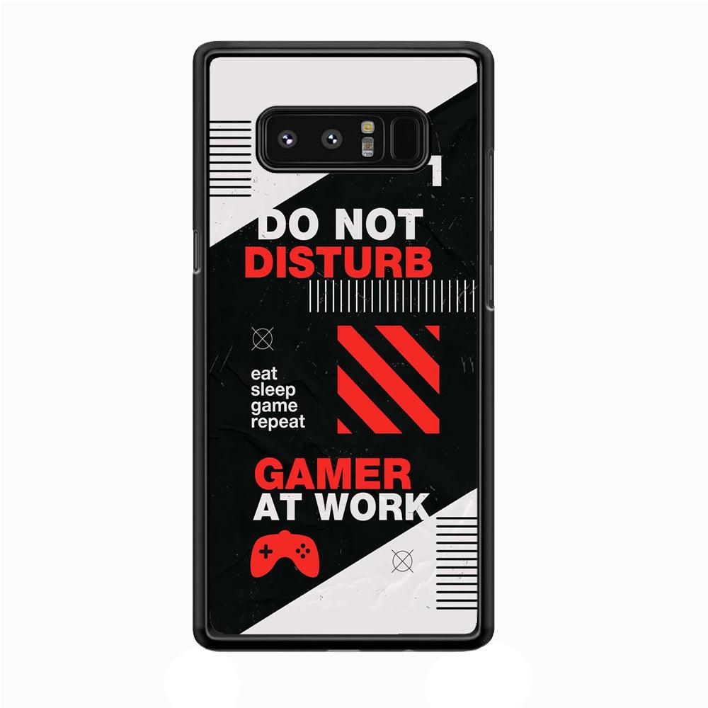 Caution and Do Not Disturb Samsung Galaxy Note 8 Case-Rubber Black (2D Case)-Oxvistore