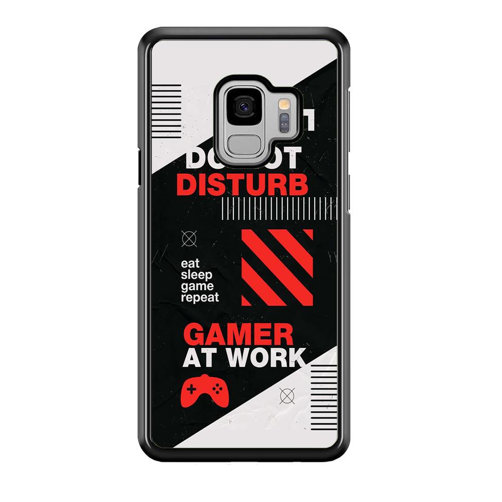 Caution and Do Not Disturb Samsung Galaxy S9 Case-Rubber Black (2D Case)-Oxvistore