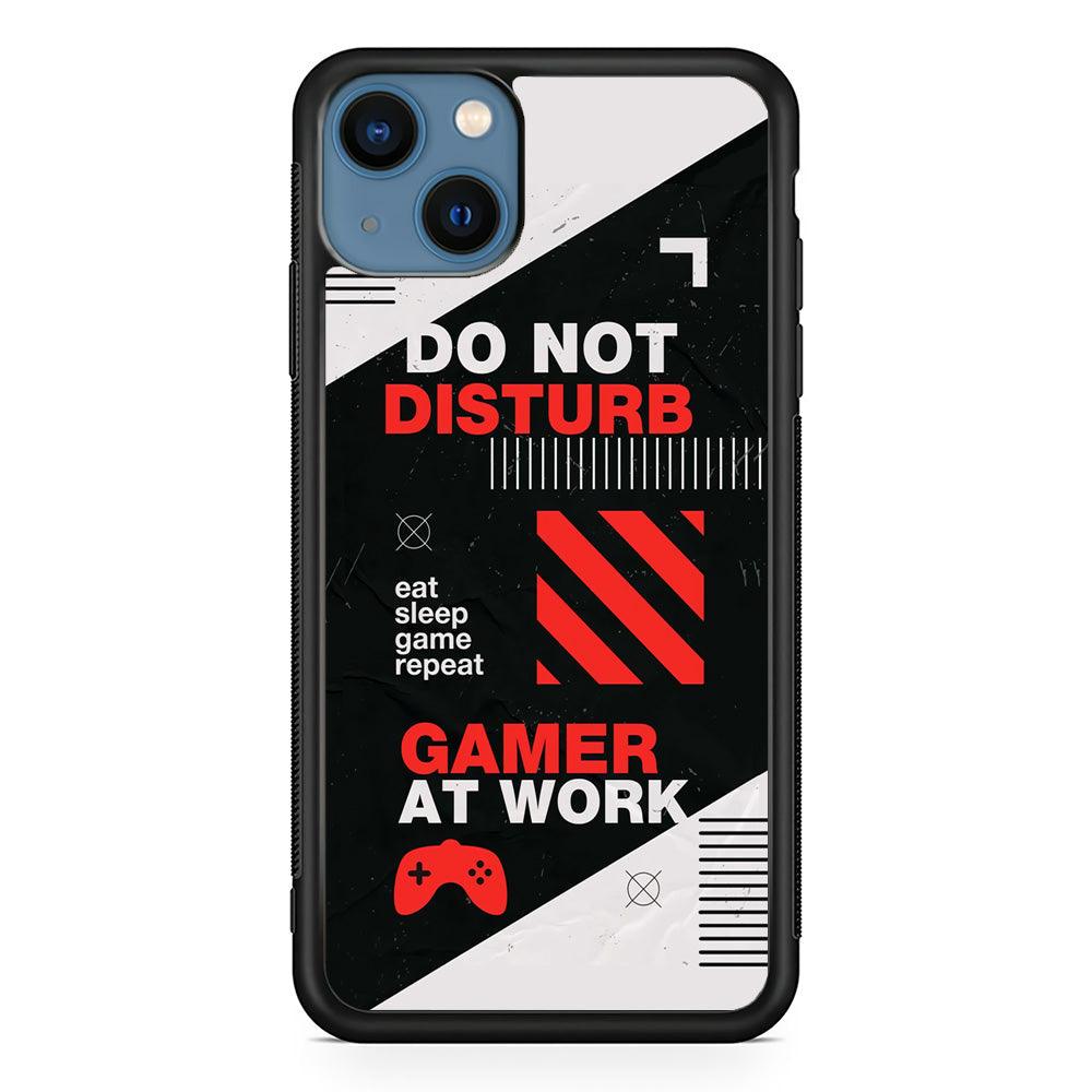 Caution and Do Not Disturb iPhone 14 Case-Rubber White (2D Case)-Oxvistore