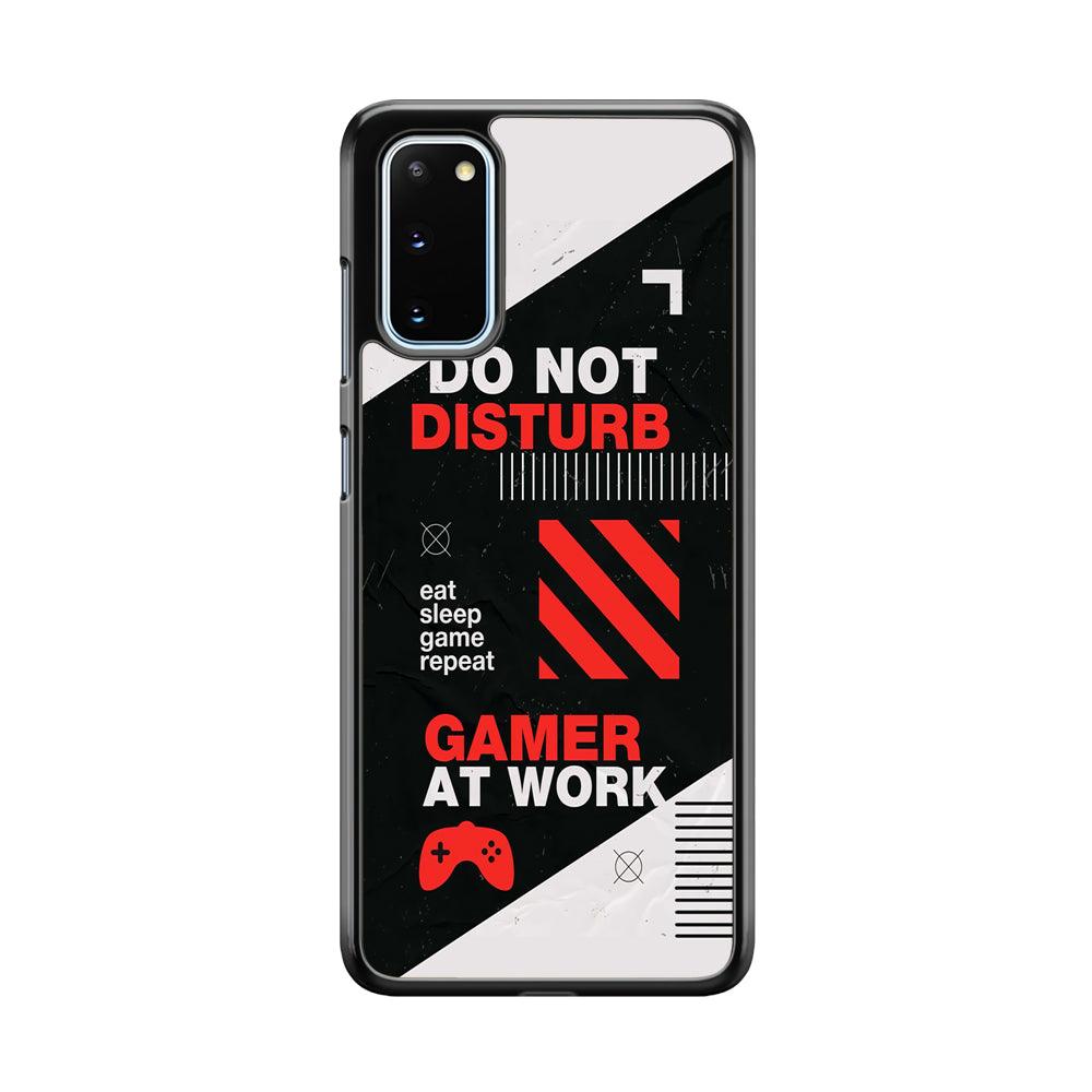 Caution and Do Not Disturb Samsung Galaxy S20 Case-Rubber White (2D Case)-Oxvistore