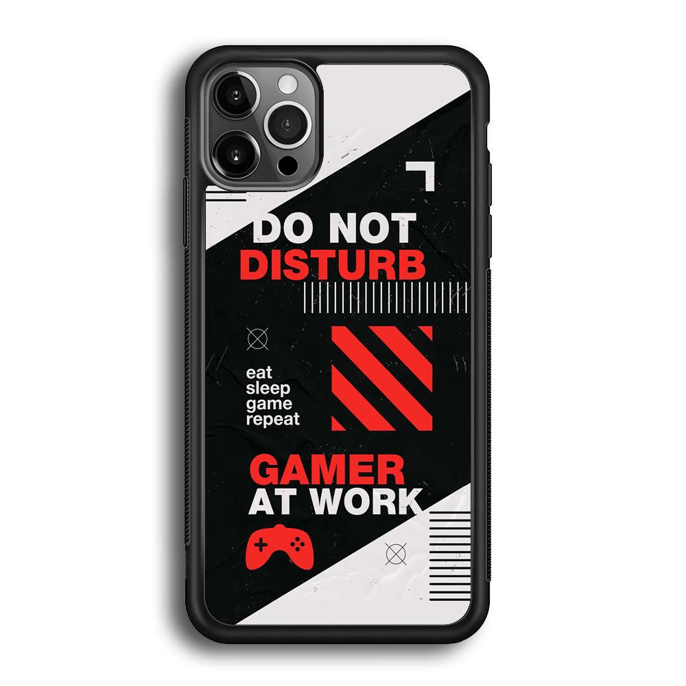 Caution and Do Not Disturb iPhone 12 Pro Case-Rubber White (2D Case)-Oxvistore