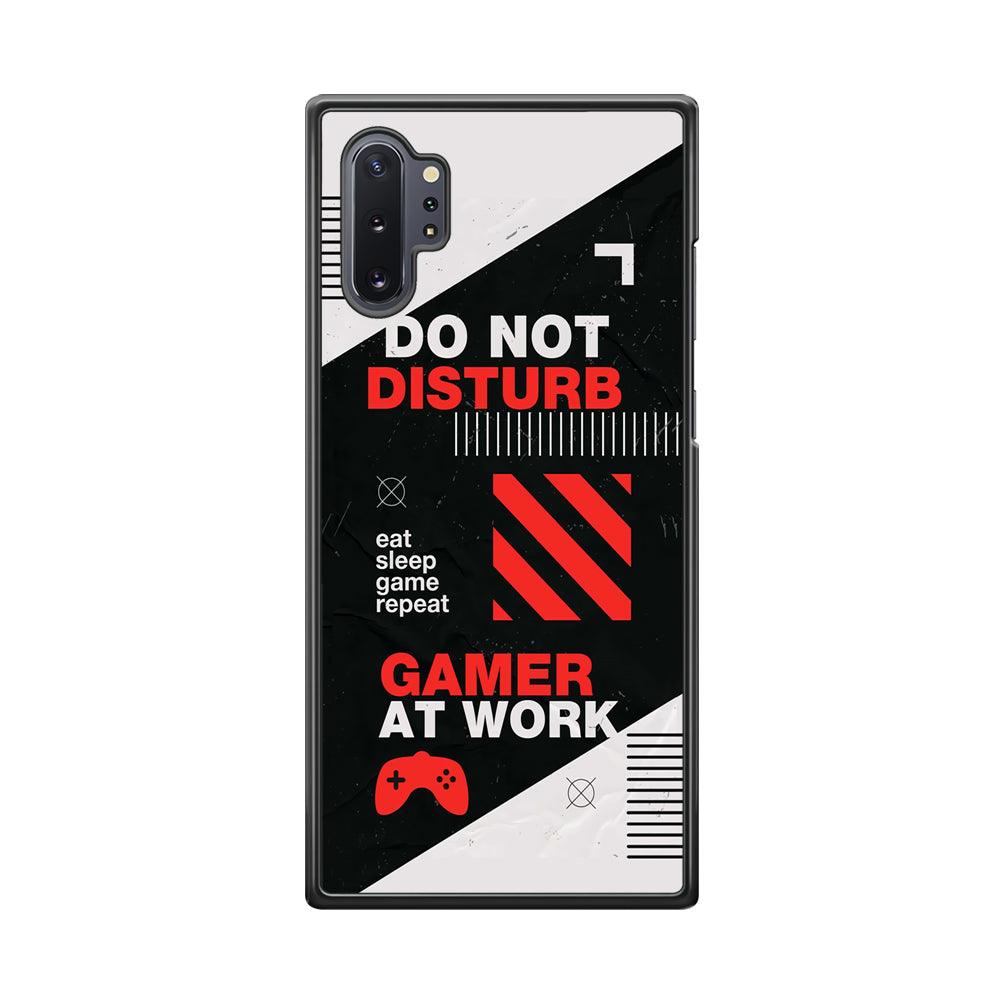 Caution and Do Not Disturb Samsung Galaxy Note 10 Plus Case-Rubber White (2D Case)-Oxvistore
