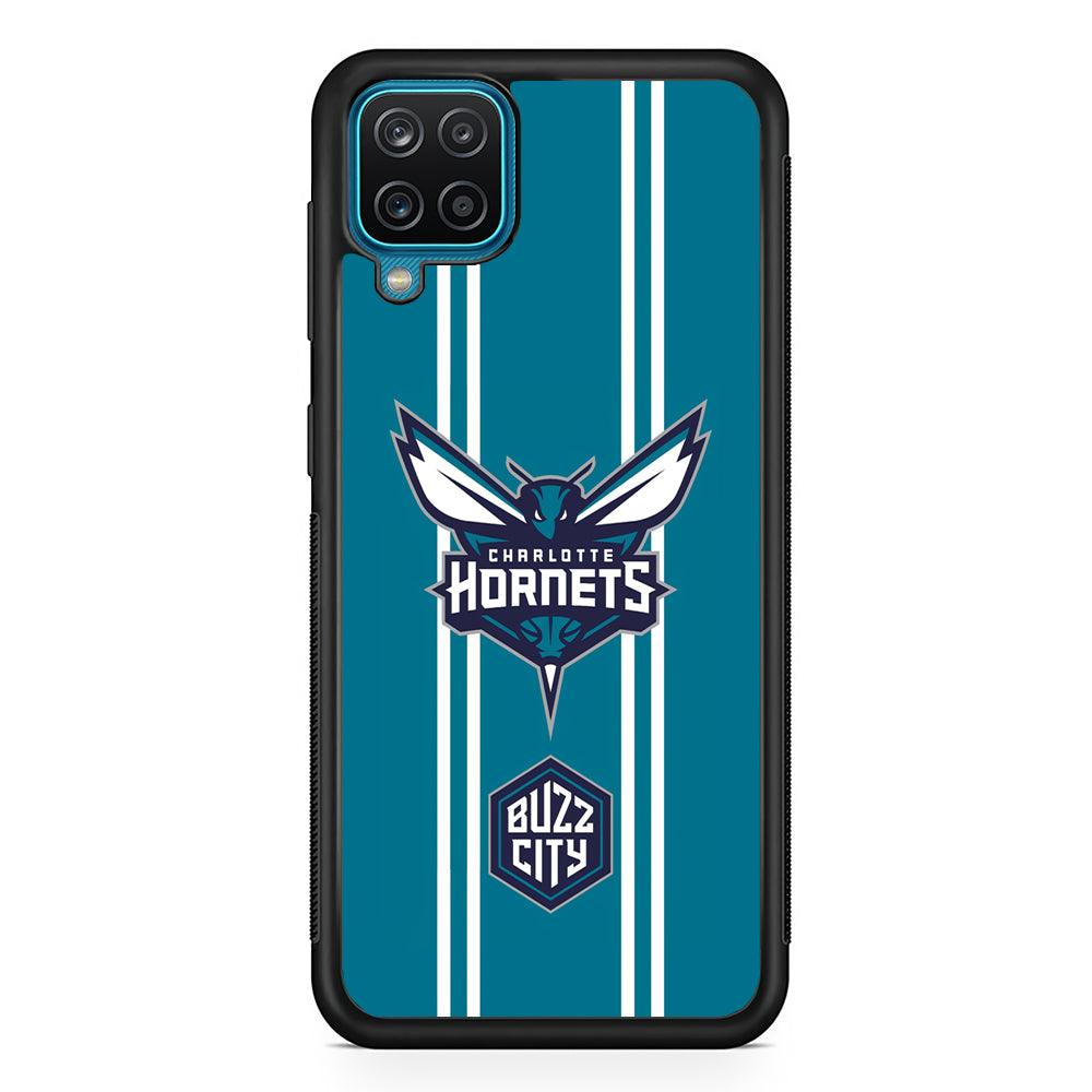 Charlotte Hornets Buzz City Pride Samsung Galaxy A12 Case-Rubber Black (2D Case)-Oxvistore