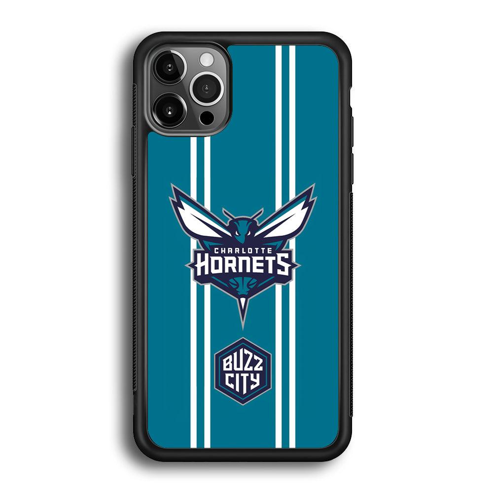 Charlotte Hornets Buzz City Pride iPhone 12 Pro Max Case-Rubber Black (2D Case)-Oxvistore