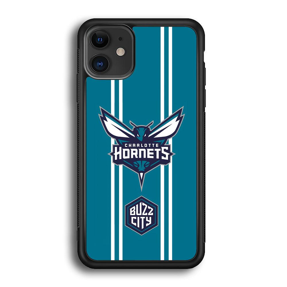 Charlotte Hornets Buzz City Pride iPhone 12 Case-Rubber Black (2D Case)-Oxvistore