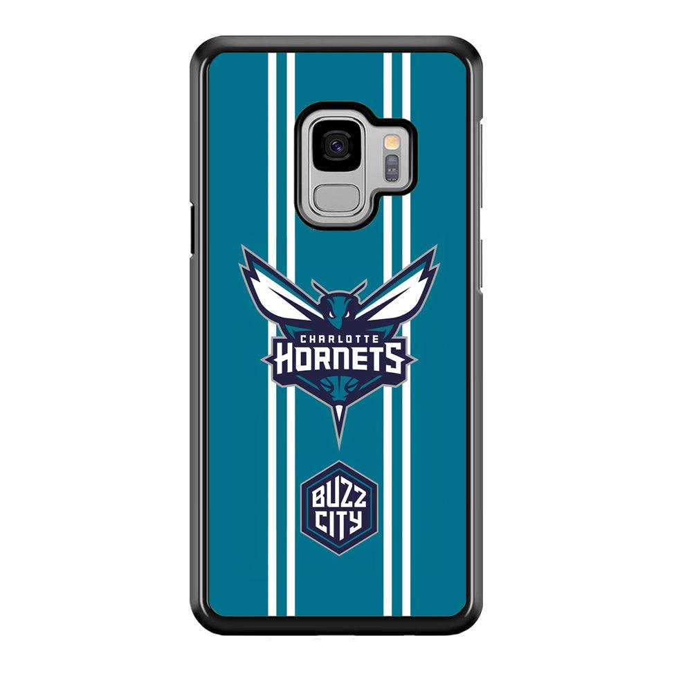 Charlotte Hornets Buzz City Pride Samsung Galaxy S9 Case-Rubber Black (2D Case)-Oxvistore