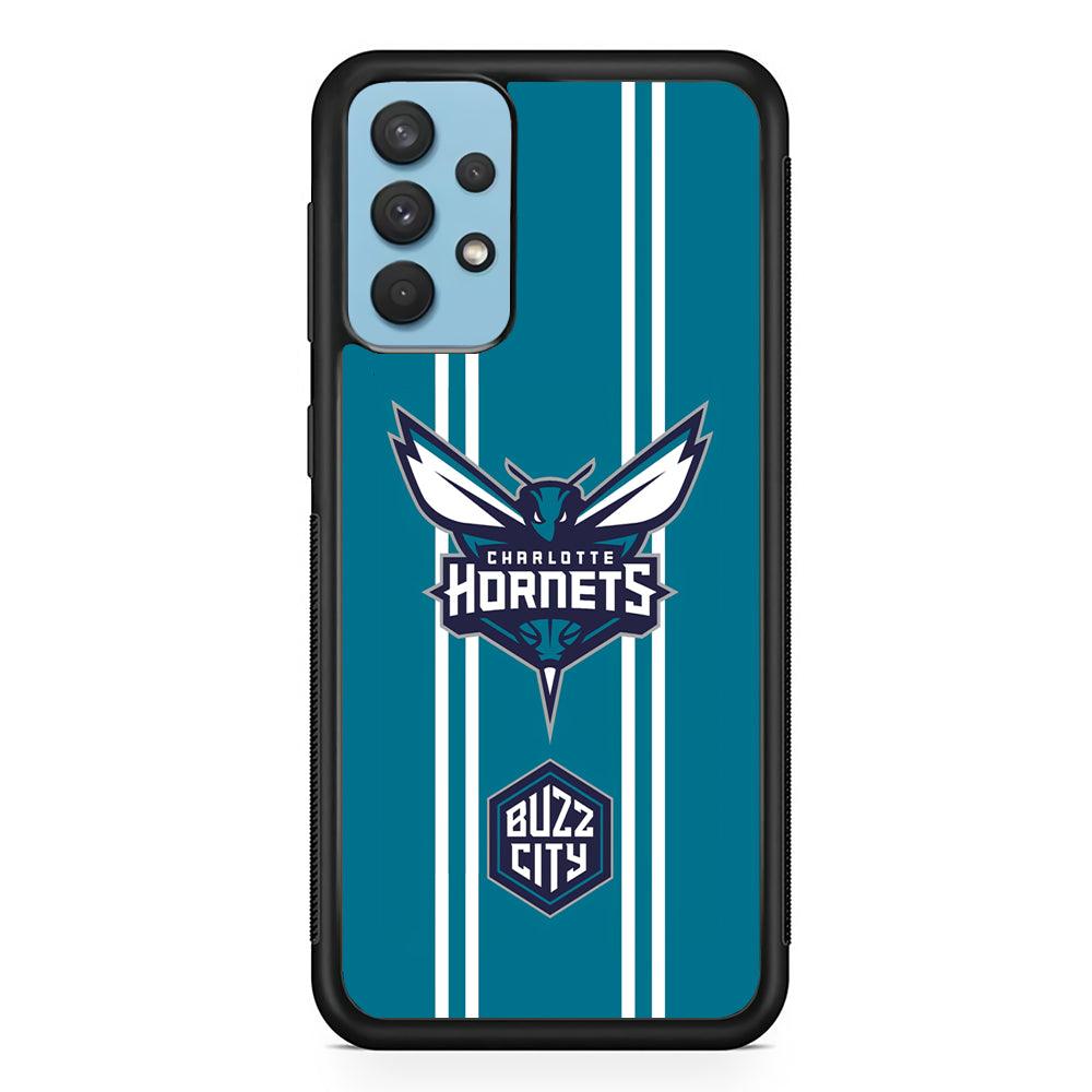 Charlotte Hornets Buzz City Pride Samsung Galaxy A32 Case-Rubber Black (2D Case)-Oxvistore