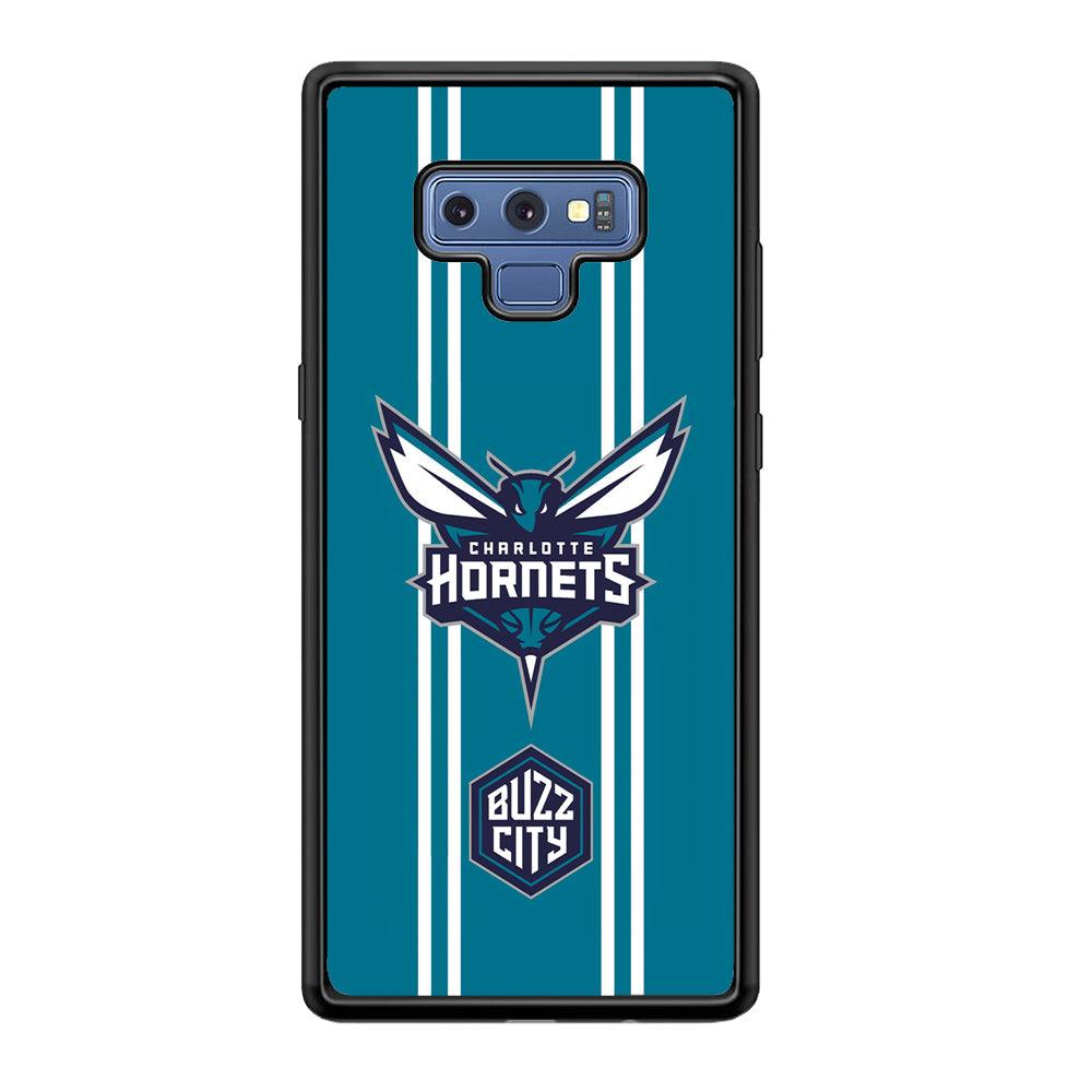 Charlotte Hornets Buzz City Pride Samsung Galaxy Note 9 Case-Rubber Black (2D Case)-Oxvistore