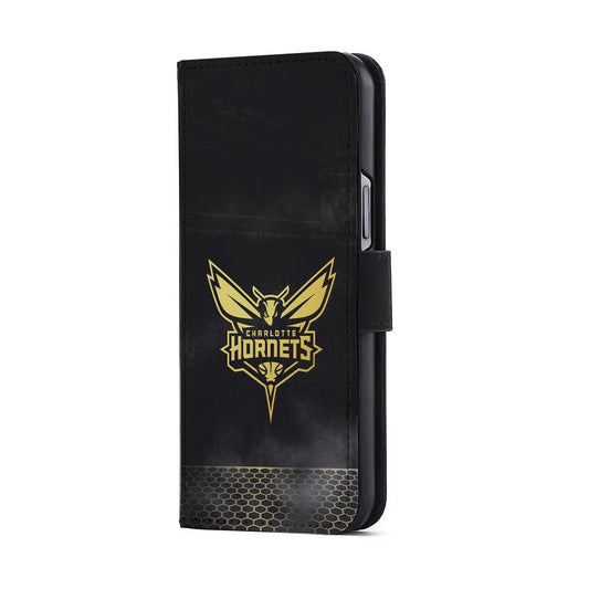 Charlotte Hornets Gold Flip Wallet Phone Case-Oxvistore