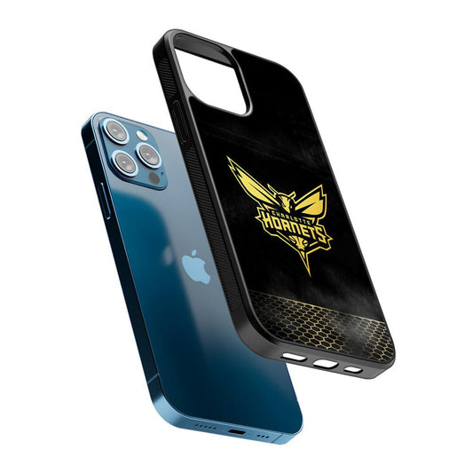 Charlotte Hornets Gold 2D Rubber Phone Case-Oxvistore