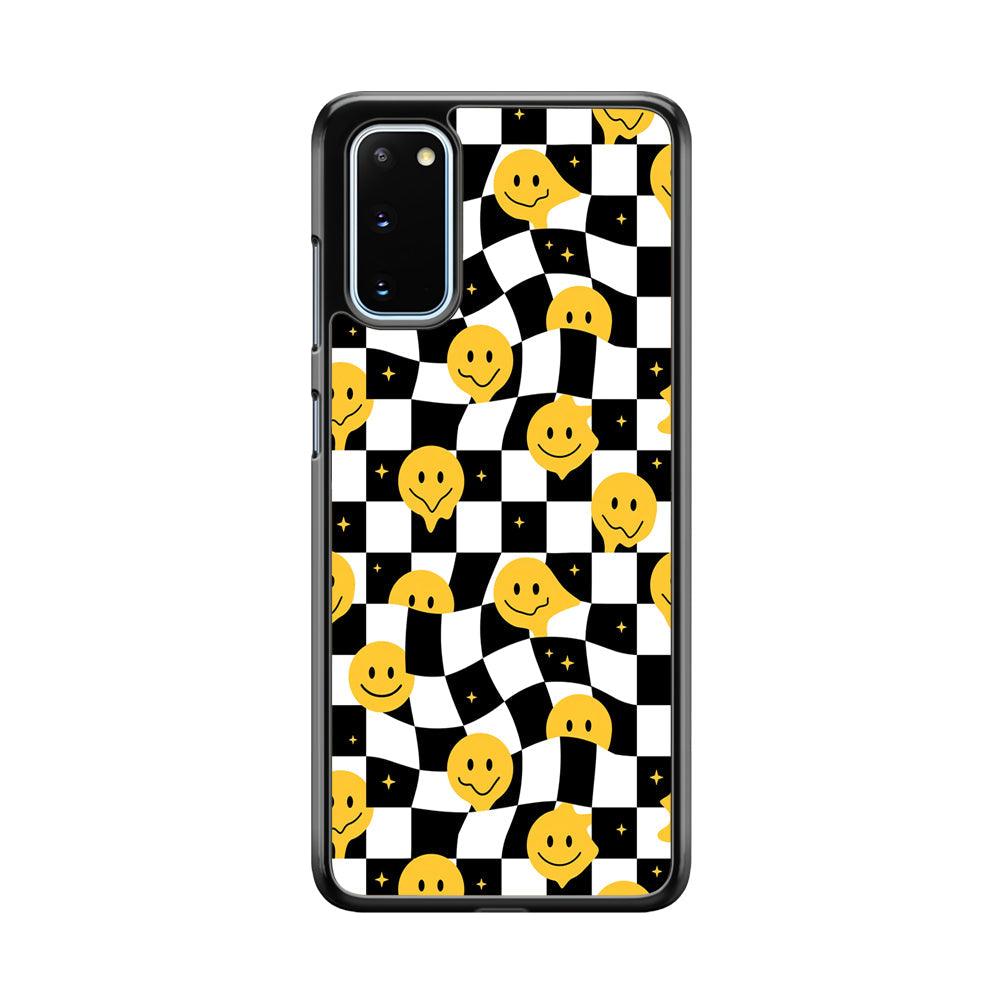 Checkmate with Smiley Pawn Samsung Galaxy S20 Case-Rubber White (2D Case)-Oxvistore