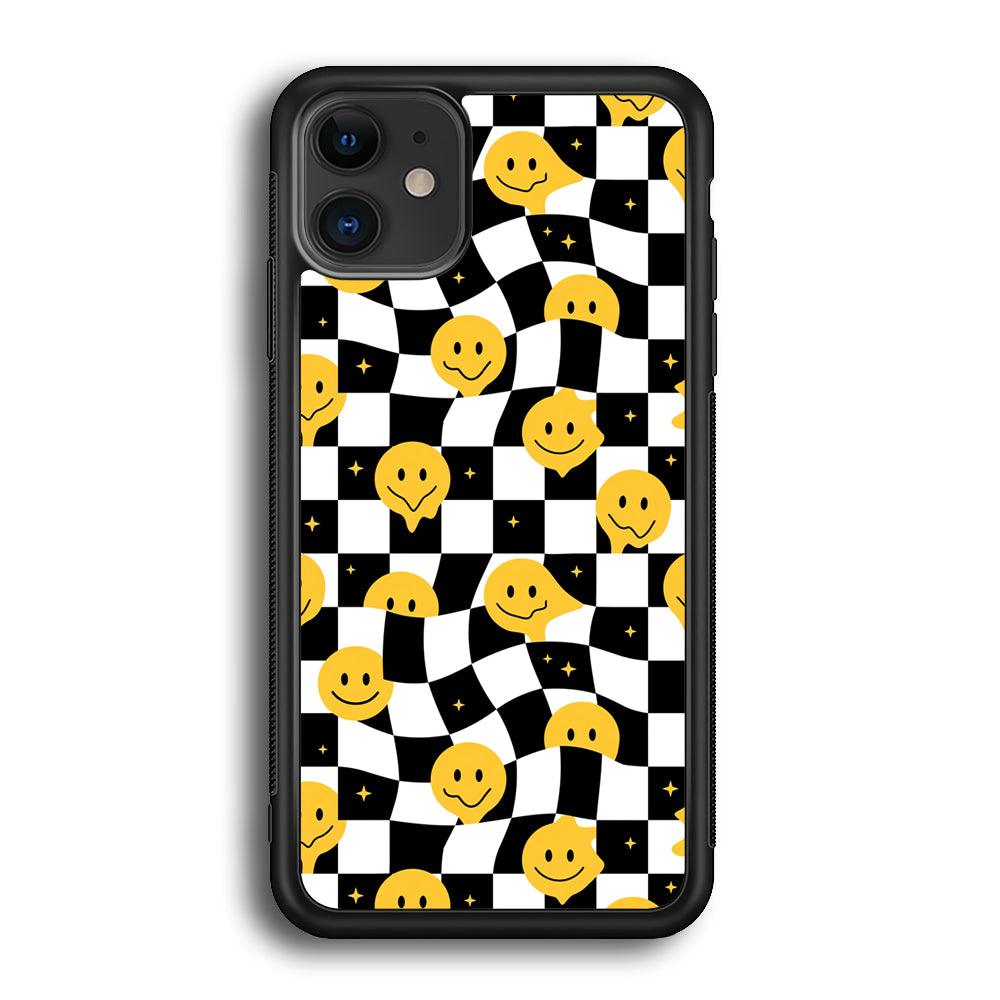 Checkmate with Smiley Pawn iPhone 12 Case-Rubber White (2D Case)-Oxvistore