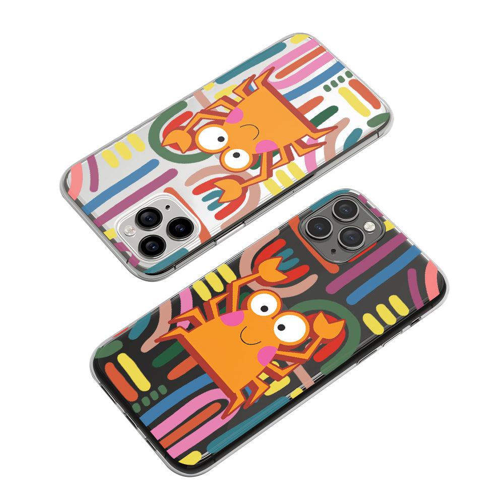 Cheerful Crab in a Sea of Colors Clear Soft Case-Oxvistore