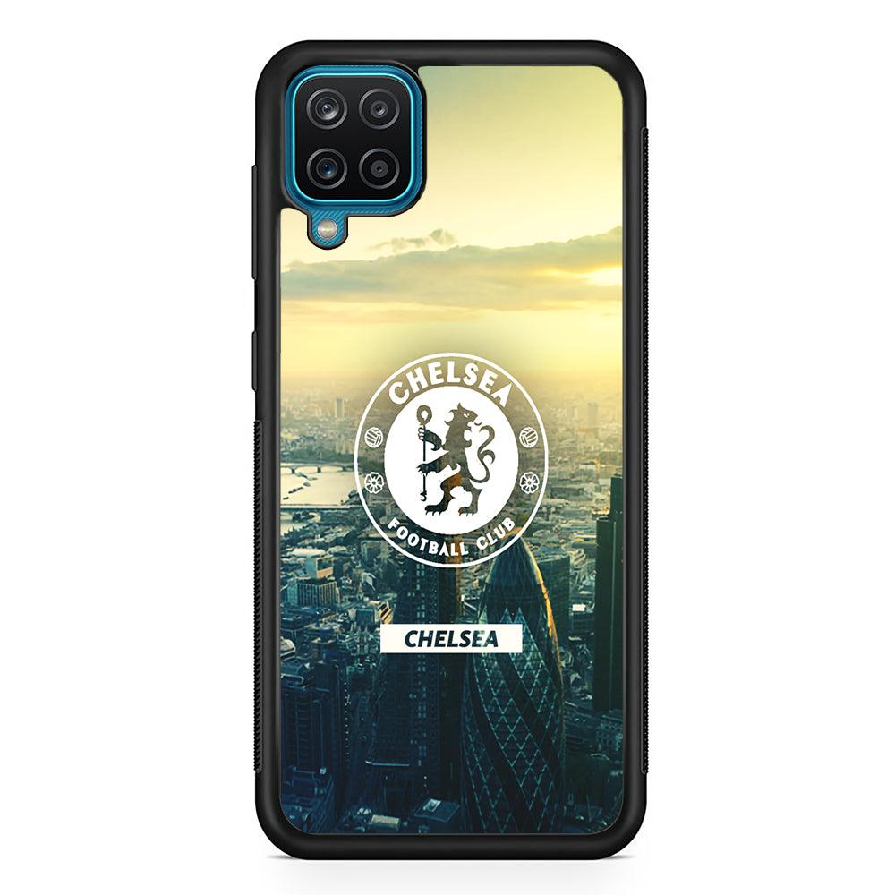 Chelsea Landscape of London Samsung Galaxy A12 Case-Rubber Black (2D Case)-Oxvistore