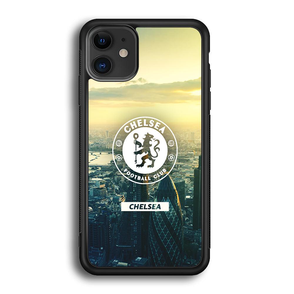 Chelsea Landscape of London iPhone 12 Case-Rubber Black (2D Case)-Oxvistore