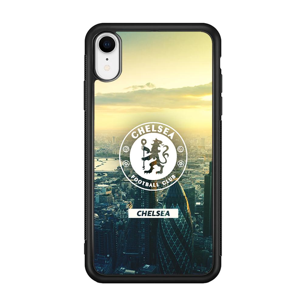 Chelsea Landscape of London iPhone XR Case-Rubber Black (2D Case)-Oxvistore