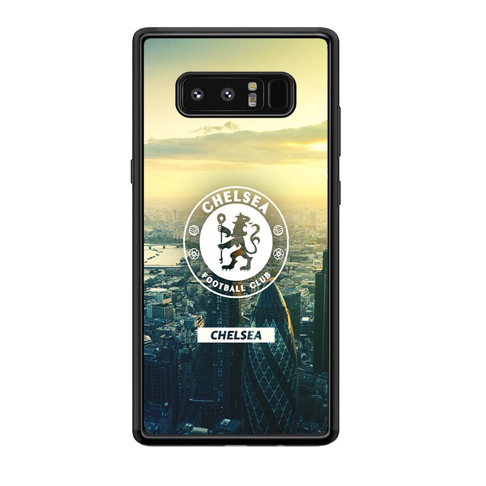 Chelsea Landscape of London Samsung Galaxy Note 8 Case-Rubber Black (2D Case)-Oxvistore