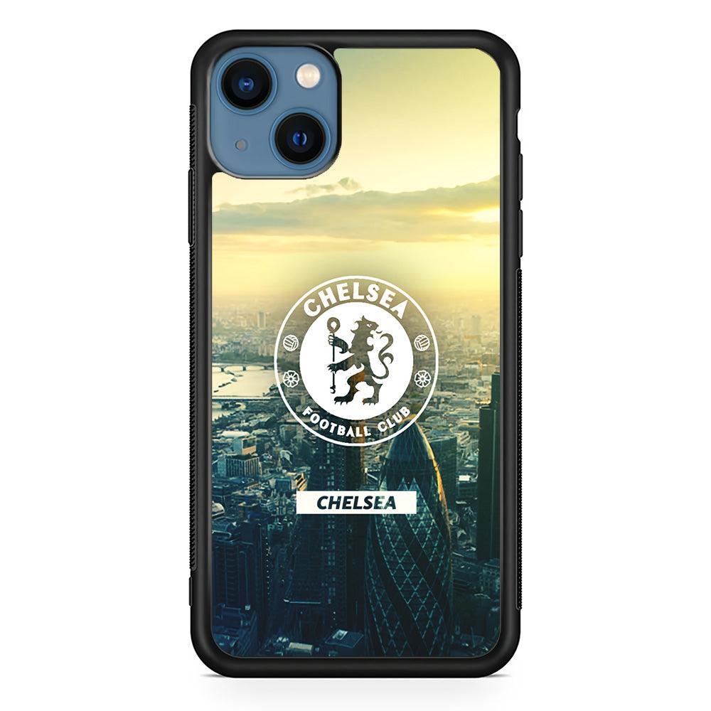 Chelsea Landscape of London iPhone 15 Case-Rubber Black (2D Case)-Oxvistore