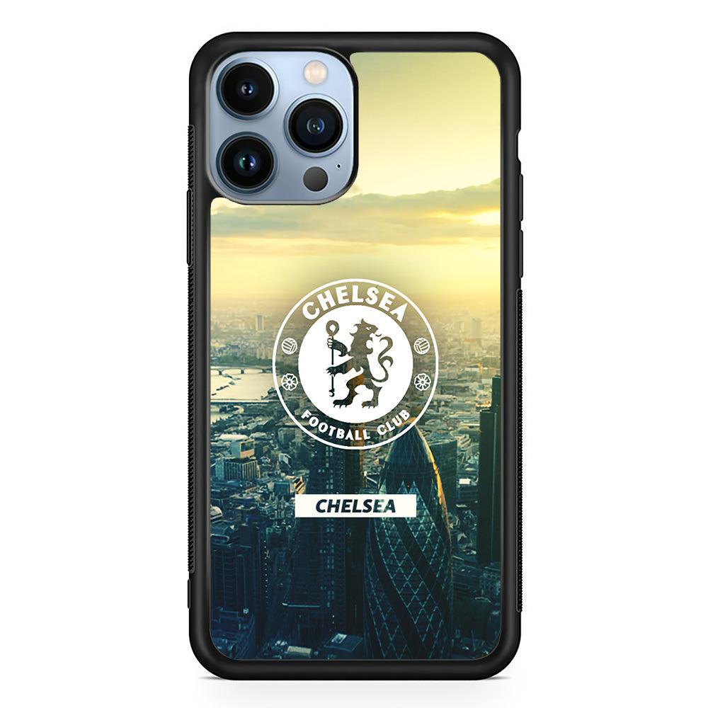 Chelsea Landscape of London iPhone 14 Pro Max Case-Rubber Black (2D Case)-Oxvistore