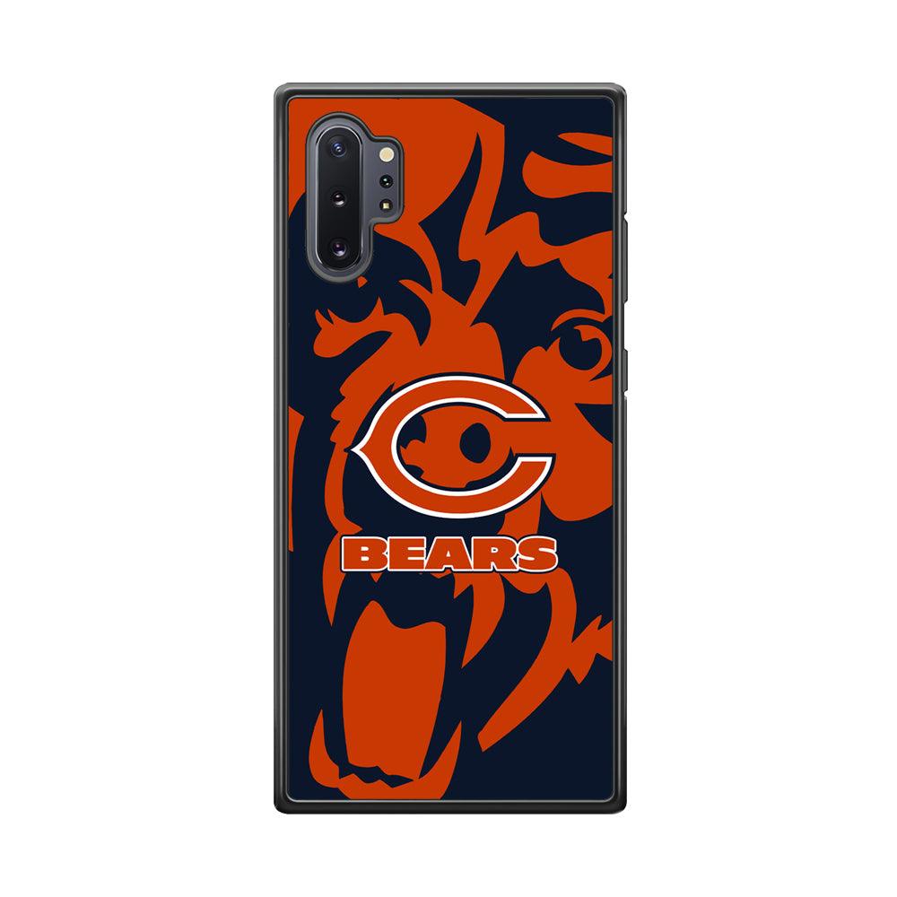 Chicago Bears Scream Silhouette Samsung Galaxy Note 10 Plus Case-Rubber Black (2D Case)-Oxvistore