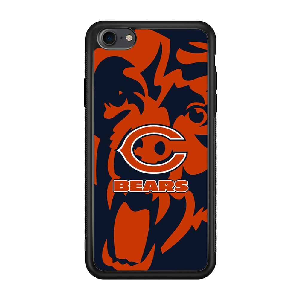 Chicago Bears Scream Silhouette iPhone 8 Case-Rubber Black (2D Case)-Oxvistore