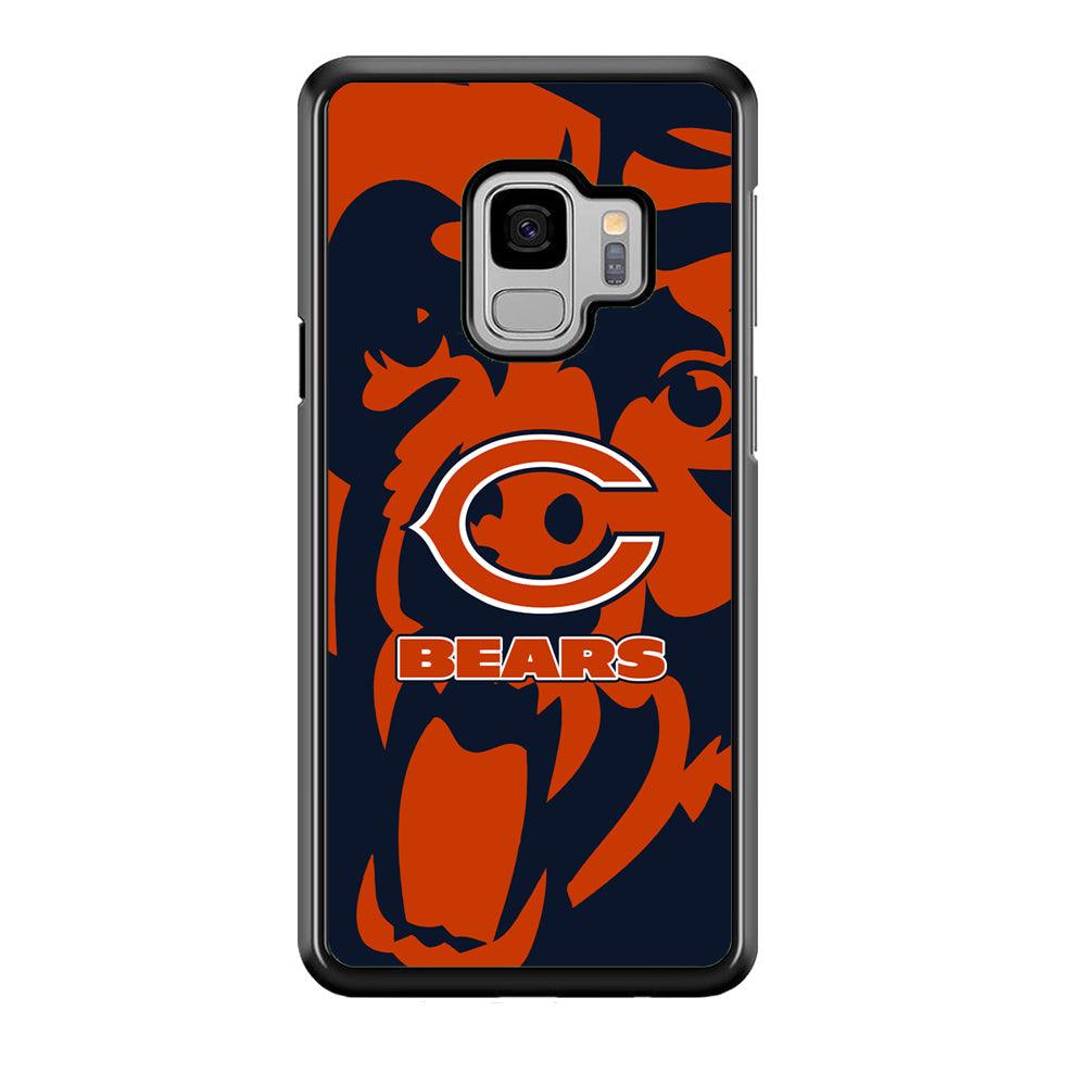 Chicago Bears Scream Silhouette Samsung Galaxy S9 Case-Rubber Black (2D Case)-Oxvistore