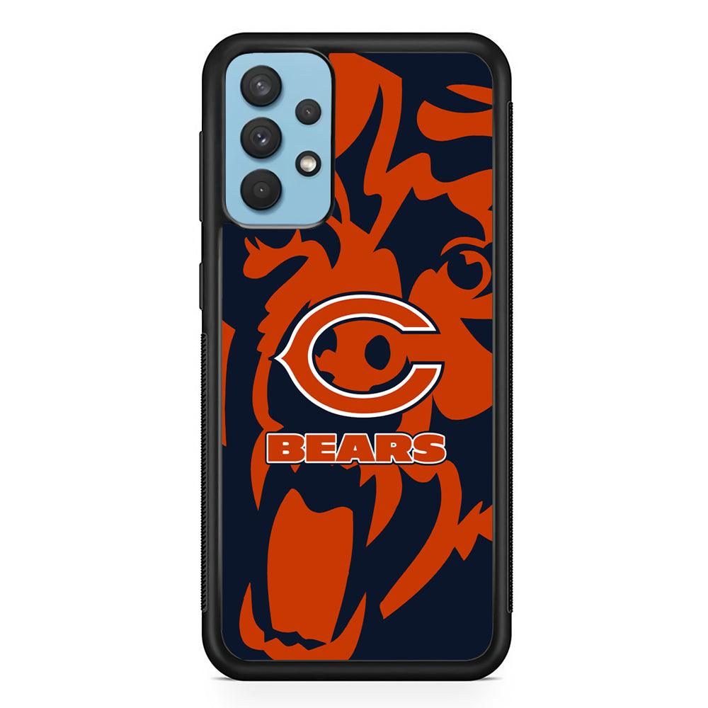 Chicago Bears Scream Silhouette Samsung Galaxy A32 Case-Rubber Black (2D Case)-Oxvistore