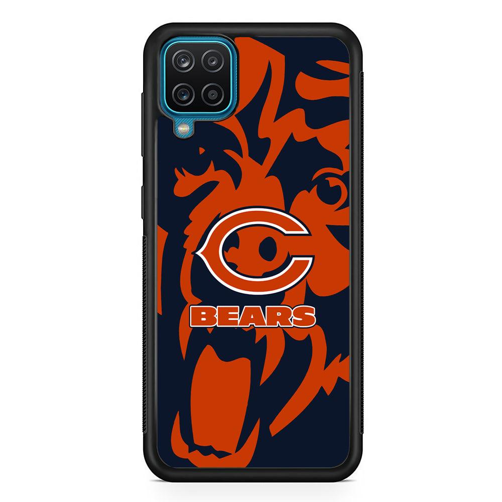 Chicago Bears Scream Silhouette Samsung Galaxy A12 Case-Rubber Black (2D Case)-Oxvistore