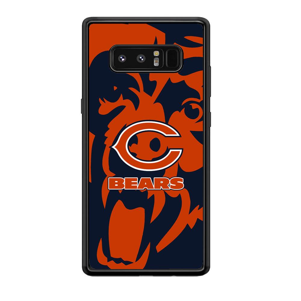 Chicago Bears Scream Silhouette Samsung Galaxy Note 8 Case-Rubber Black (2D Case)-Oxvistore