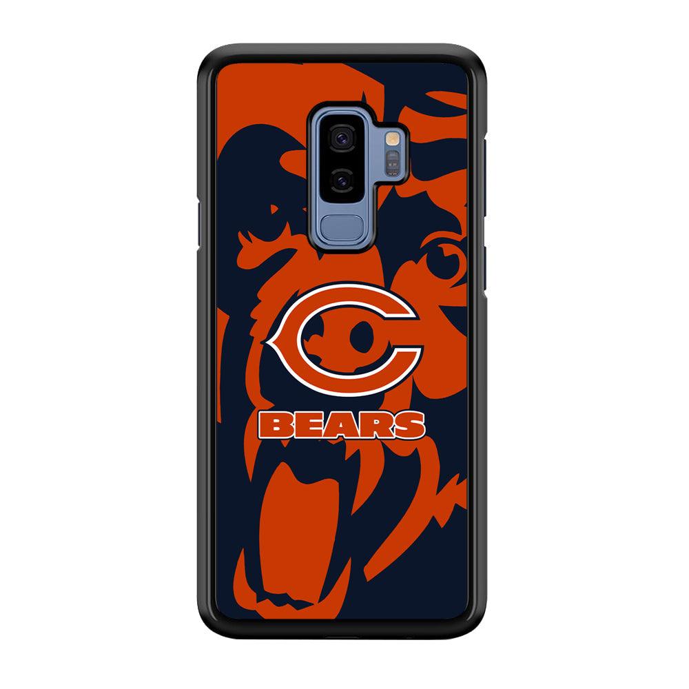 Chicago Bears Scream Silhouette Samsung Galaxy S9 Plus Case-Rubber Black (2D Case)-Oxvistore