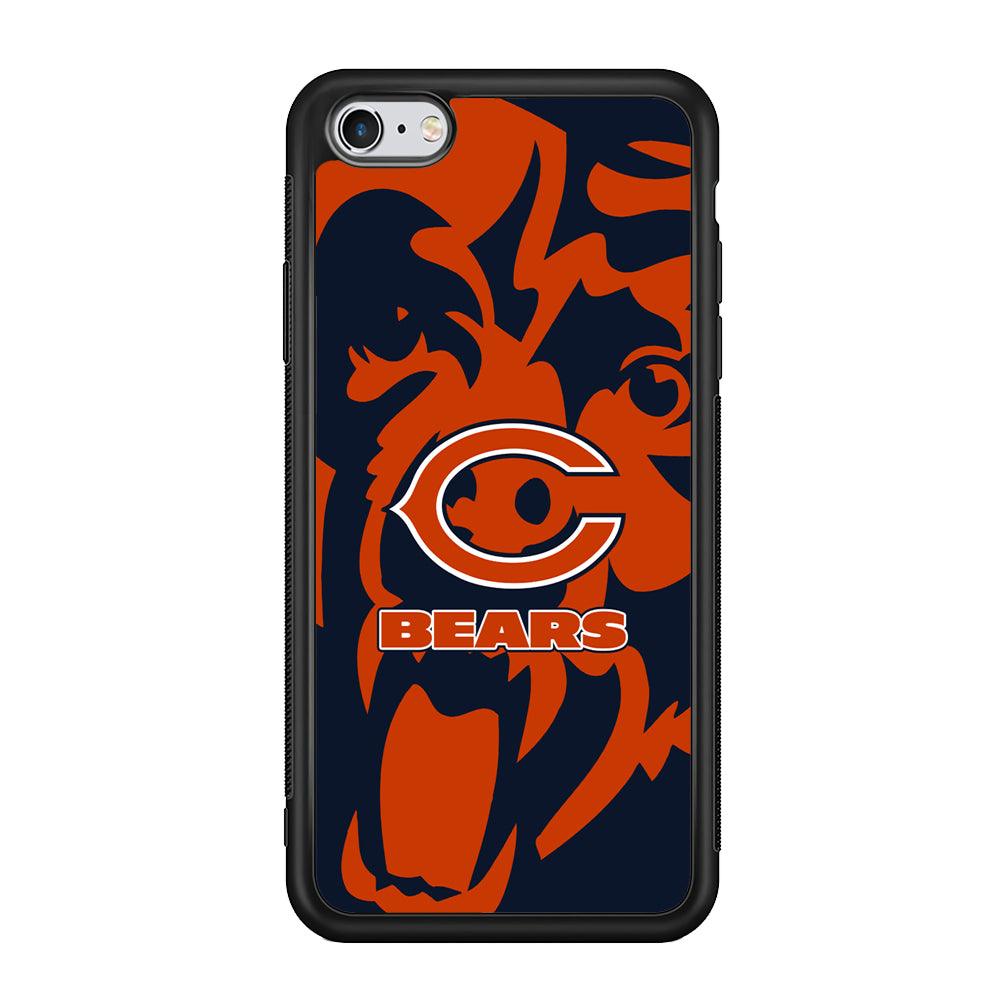 Chicago Bears Scream Silhouette iPhone 6 Plus | 6s Plus Case-Rubber Black (2D Case)-Oxvistore