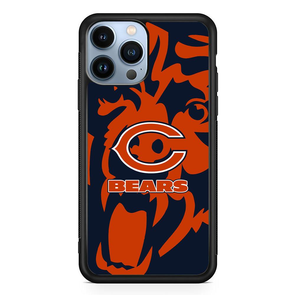 Chicago Bears Scream Silhouette iPhone 14 Pro Max Case-Rubber Black (2D Case)-Oxvistore