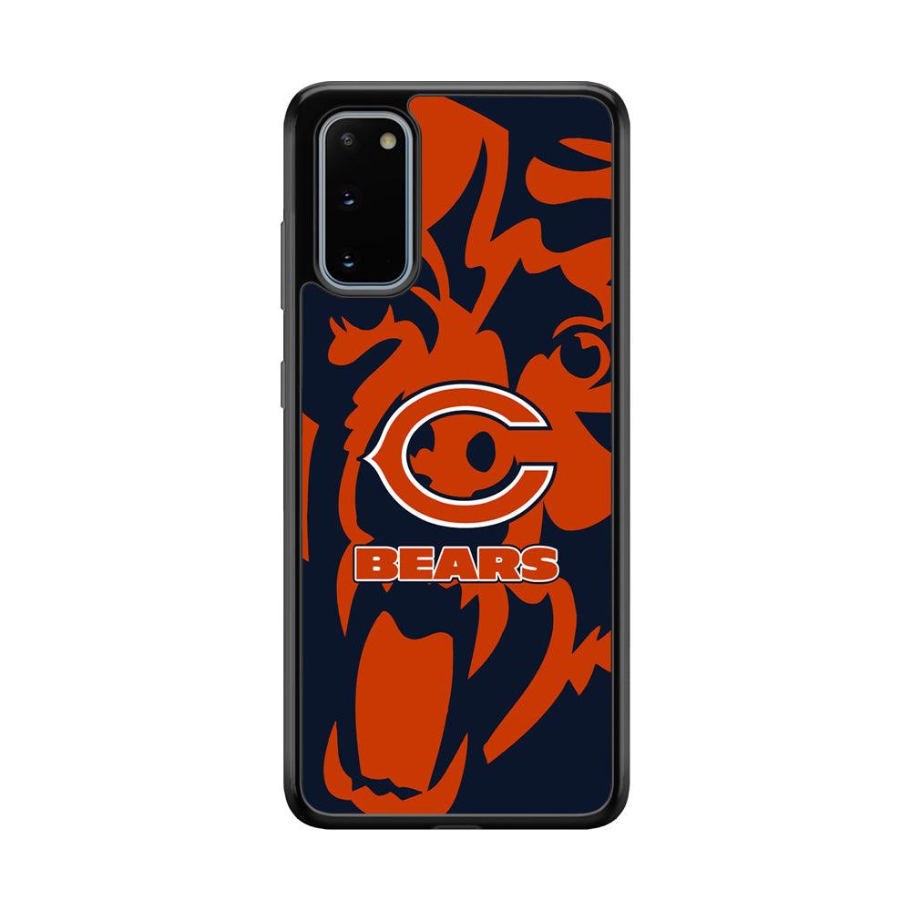 Chicago Bears Scream Silhouette Samsung Galaxy S20 Case-Rubber Black (2D Case)-Oxvistore