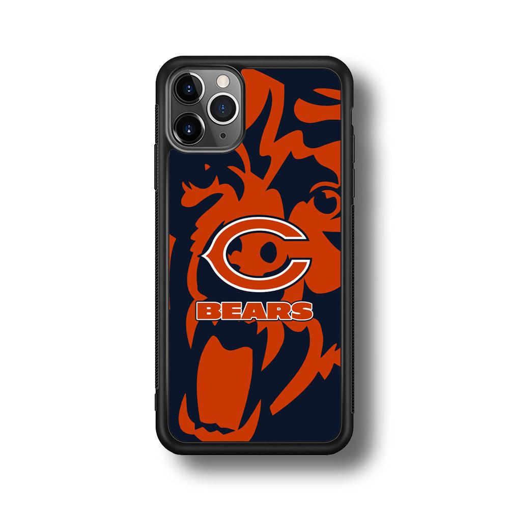 Chicago Bears Scream Silhouette iPhone 11 Pro Max Case-Rubber Black (2D Case)-Oxvistore