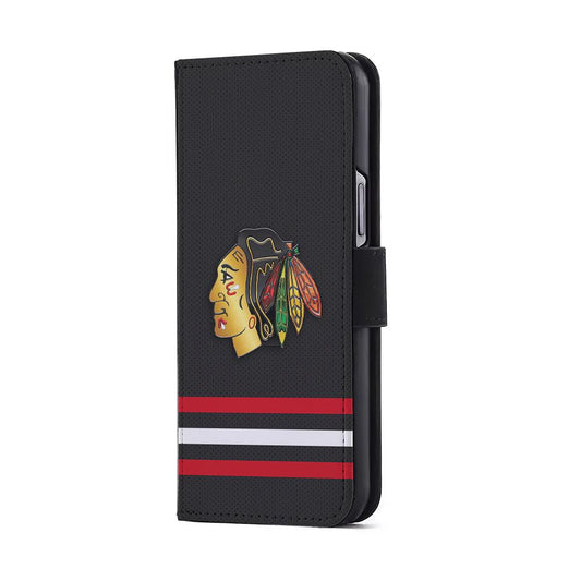 Chicago Blackhawks Pattern Flip Wallet Phone Case-Oxvistore