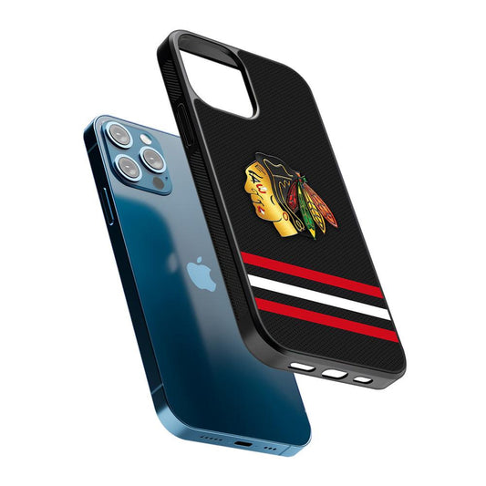 Chicago Blackhawks Pattern 2D Rubber Phone Case-Oxvistore