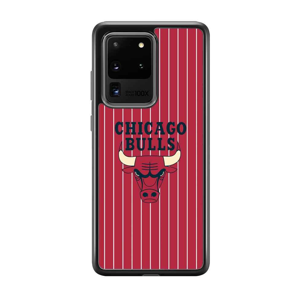 Chicago Bulls Extension of Passion Samsung Galaxy S20 Ultra Case-Rubber Black (2D Case)-Oxvistore